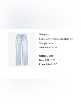 Abercrombie & Fitch Curve Love Straight - 27
